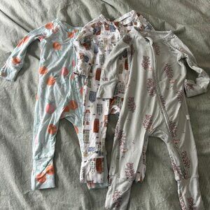 🌸🏡🍑 Lot of 3 Loulou Lollipop Bamboo Sleepers – 3–6 Months 🍑🏡🌸